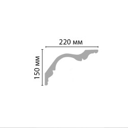 Плинтус потолочный гладкий DECOMASTER 96276 (150х220х2400мм)